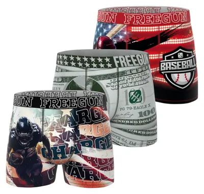 Immagine prodotto di FREEGUN, slip mutanda per ragazzi, modello sportivo, confezione da 3, colore rosso, taglia B12A (8-10 anni)