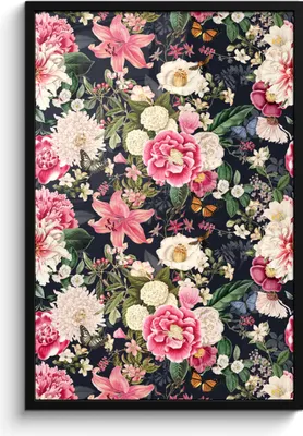 Produktbild von MuchoWow® MuchoWow® Gerahmtes Poster Lilie - Schmetterling - Farben 60x90 cm - Poster mit zchwarzem Bilderrahmen - Kunst