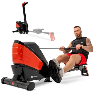 Produktbild von Hop-Sport Rudergerät für Zuhause klappbar HS-060R Cross - Rudermaschine mit LCD-Display & 8-stufigem, leisem Magnetbremssystem - max. Nutzergewicht 120kg