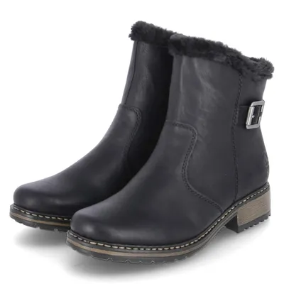 Produktbild von Rieker Damen Winterstiefeletten Schwarz Kunstleder Größe: 41