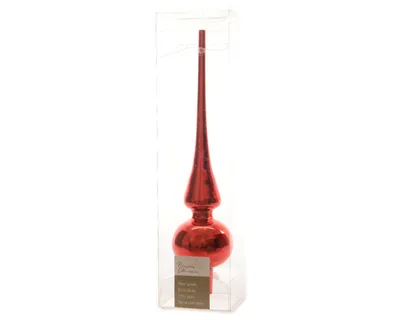 Produktbild von Weihnachtsbaumspitze Decoris Garden Glas Ø 6 cm H 26 cm rot glänzend