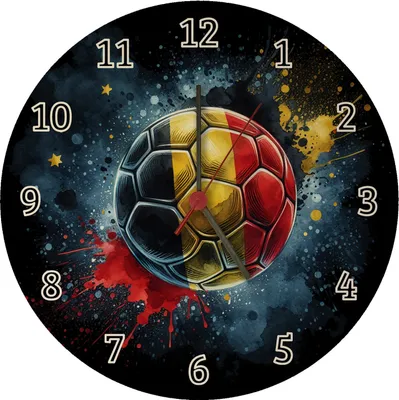 Produktbild von Fußball Belgien Flagge Wanduhr aus MDF