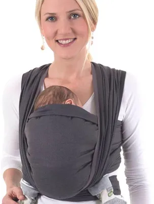 Produktbild von Unyqoos® Baby-Tragetuch 100% Baumwolle, 3,70 m – vielseitig & bequem für Neugeborene bis Kleinkinder, Grau