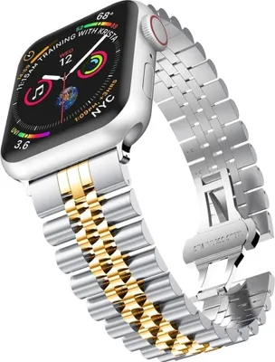 Produktbild von Strap-It Apple Watch Ultra Jubilee Stahlarmband (Silber/Gold)