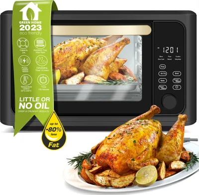Produktbild von TurboTronic digitaler Heißluftofen - XXL 24 Liter 4in1 Mini Backofen & Power Heißluftfritteuse Airfryer Dörrgerät ab 50°C Tischbackofen mit Umluft Konvektionsofen