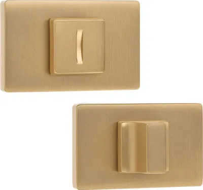 Produktbild von Rechteckige WC-Rosette für Innentürgriff, Gold, Kuchinox