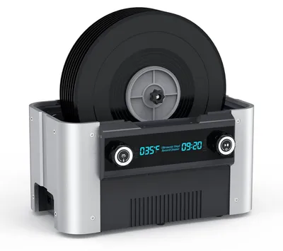 Imagen del producto de Limpiador ultrasónico de 6 litros, 49 kHz. Limpiador ultrasónico para discos de vinilo/joyas/gafas, con temporizador y soporte para discos, 240 W