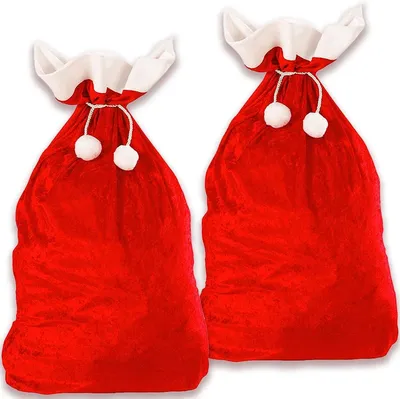 Imagen del producto de Bolsa de Navidad para regalos, color rojo y blanco (70 x 110 cm) - 2 unidades