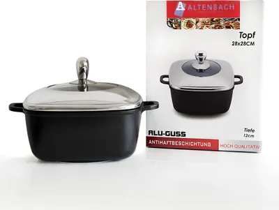 Produktbild von Altenbach Alu-Guss Kochtopf mit 3-facher TEFLON Antihaft-Beschichtung 28x28x12 cm (AT28Q)
