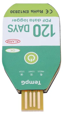 Zdjęcie produktu dla Rejestrator temperatury USB, odporny na wodę (IP67), jednorazowy rejestrator temperatury w formacie PDF do transportu w łańcuchu chłodniczym, 120 dni