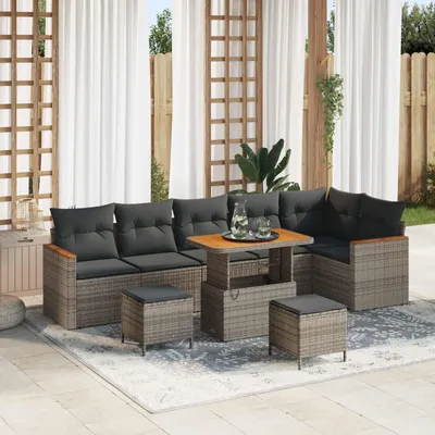 Produktbild von Maison Exclusive - Gartensofa-set 9 pcs Grau Poly-Rattan
