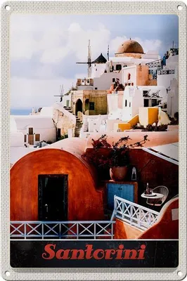 Produktbild von Blechschild Reise 20x30cm Santorini Griechenland Europa Insel