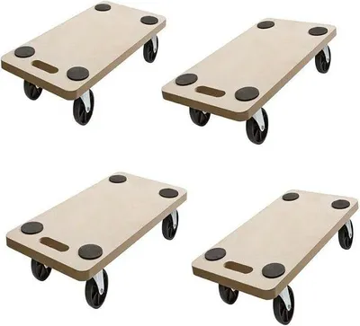 Obrázok produktu pre Sada koliesok na prepravu (4 kusy), transportné kolieska, rozmer 59x29 cm, nosnosť do 200 kg