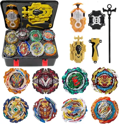 Productafbeelding van Turbo tops cadeauset met gyroscoop - Set van 12 - Yellow - Lanceerder