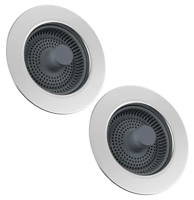 Produktbild von Spülbeckenstöpsel 2 Stück 3-in-1 Küchen-Abflusssieb mit Anti-Verstopfungs-Korb und Pop-Up-Funktion für Bohrungsdurchmesser 75-82 mm