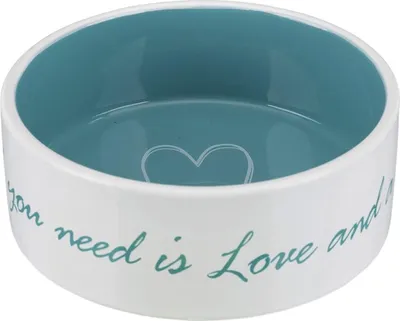 Produktbild von Trixie Keramiknapf Pets Home creme/petrol, Durchmesser: 12 cm