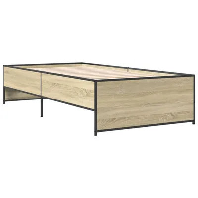 Produktbild von Bettgestell Sonoma-Eiche 100x200 cm Holzwerkstoff und Metall