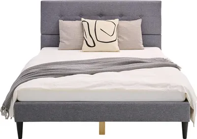 Produktbild von Homestyle4u Polsterbett 120x200 Grau Jugendbett Doppelbett Bett Mit Lattenrost Rückenlehne
