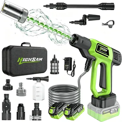 Image de Nettoyeur haute pression sans fil, 125 bars, avec 2 batteries de 4,0 Ah et buse 5-en-1