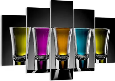 Produktbild von Bild auf Leinwand - Leinwandbild - Gläser Alkohol trinken Saft - 150x100cm - Wand Bild - Wanddeko - Leinwanddruck - Bilder - Kunstdruck - Wanddekoration - Leinwand bilder - Wandkunst - EA150x100-2194