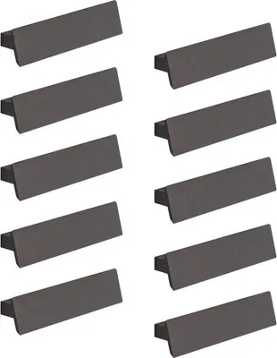 Produktbild von Famanu Möbelgriff Antik - Anthrazit | Lochabstand: 64 mm | Aluminium Schubladengriff Vintage | 10 Stück - Quadratischer Schrankgriff zum Schrauben