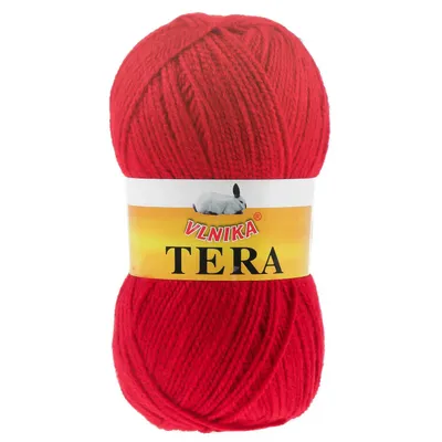 Produktbild von 100g Strickgarn TERA Uni Strickwolle Handstrickgarn Klassikgarn Farbwahl 1/2, Farbe:123 reinrot