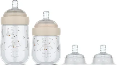 Produktbild von Mepal - Starterset babyflasche Mio Little Dutch - 3-teilig - Anti-Kolik Babyflaschen - Spiralförmiges Design verhindert Verstopfungen - Medizinisches Silikon - Little Goose