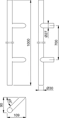 Produktbild von Hoppe BügelgriffE5012 F69 1000 700 2 BS-1102