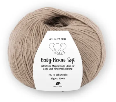 Produktbild von Pro Lana Baby Merino Soft 25g extrafeine Wolle Babywolle 100% Schurwolle 100 m NS 2,5-3,5mm 06 beige