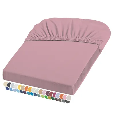 Produktbild von liebling Elasthan Spannbetttuch 90x200 bis 100-220 cm, mit Rundumgummizug, faltenfrei & atmungsaktiv, Matratzen bis 26 cm Höhe, altrosa