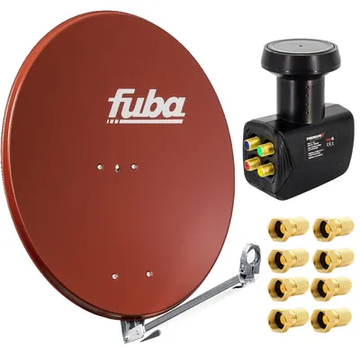 Produktbild von Fuba DAL 800 R Satellitenantenne Alu Rot LNB Quad 8x F-Stecker