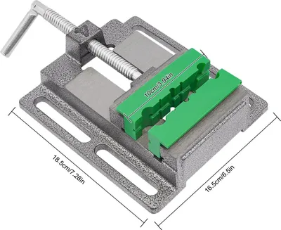 Produktbild von Bohrmaschinen-Schraubstock 10 cm - Präzisions Maschinenschraubstock - Gusseisen und Stahl - 360° drehbare Basis - 2 Magnetbacken - Grün