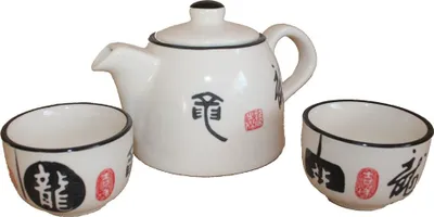 Produktbild von 203 Asiatisches Teeset Teeservice Keramik 2 Personen Geschenkebox