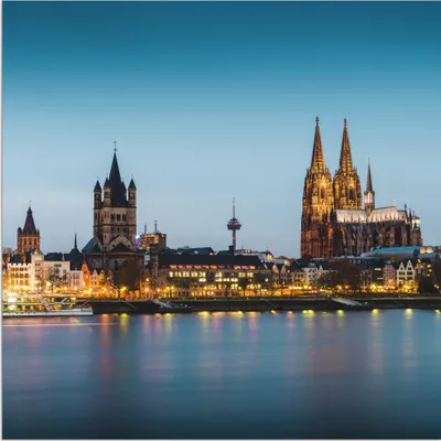 Produktbild von ARTland Wandbild Alu für Innen & Outdoor Köln Rheinpromenade Größe: 70x70 cm