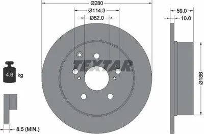 Produktbild von 2x TEXTAR Bremsscheibe 92168103 für TOYOTA AVENSIS Kombi (T25) AVENSIS (T25_)