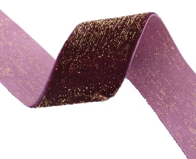 Samtband mit Glitzer 9 m, 2 cm breit, Polyester, für Geschenke & Basteln