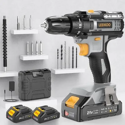 Productafbeelding van Accuschroevendraaier 21V - Accuboormachine met 2 Accu's en Accessoireset