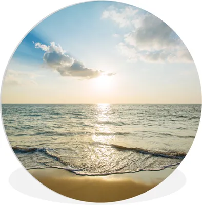 Produktbild von MuchoWow® Rundes Wandbild - Runde Bilder Meer - Sommer - Strand Ø 60 cm Kreis Wanddekoration Kunststoff - Wandkreis - Wandschmuck - Wand Kreis - Das Schlafzimmer - Die Bilder - Wandmalerei - Kunst für das Haus - das Plastik