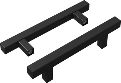Produktbild von vidaXL Schrankgriff 2 pcs Schwarz 150 x 12,3 x 35,2 mm Edelstahl