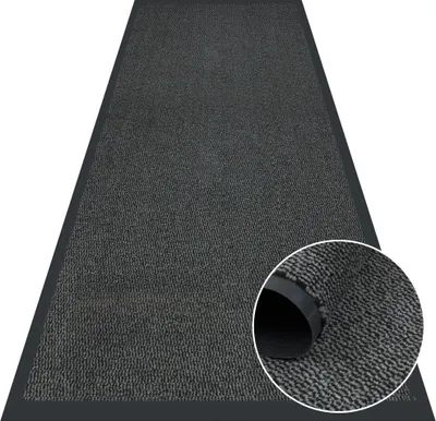 Produktbild von Fußmatte - Für Innen und Außen - 80x200 cm - Grau - Rutschfest - Für Zuhause, Büro, Laden, Hotel - Einfach zu Reinigen - BRUNO
