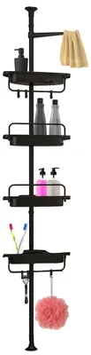 Produktbild von Brixy Duschregal – Teleskopisch – 85–305 cm – Ohne Bohren – Vom Boden bis zur Decke – 4 Einlegeböden