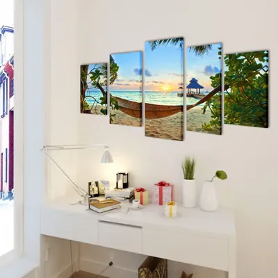 Produktbild von vidaXL Bilder Dekoration Set Hängematte 100 x 50 cm