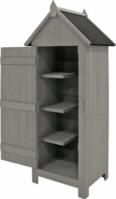 Produktbild von Wilbur Geräteschrank Grau, 67x172x53 cm (BxHxT), 3 Regalböden, wetterfest