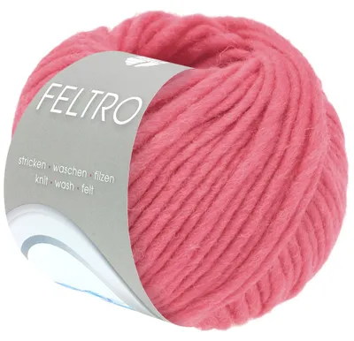 Produktbild von Lana Grossa FELTRO UNI 50 g modernes Filzgarn 50 m Farbe 123 - Bonbonrosa