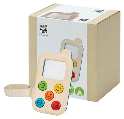 Produktbild von Spielzeug-Handy Holz Spielzeugtelefon für Babys und Kleinkinder