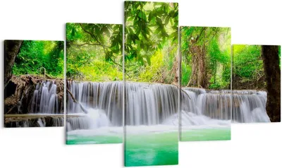 Produktbild von Bild auf Leinwand - Leinwandbild - Wasser Park Natur Landschaft - 125x70cm - Wand Bild - Wanddeko - Leinwanddruck - Bilder - Kunstdruck - Wanddekoration - Leinwand bilder - Wandkunst - EA125x70-2502