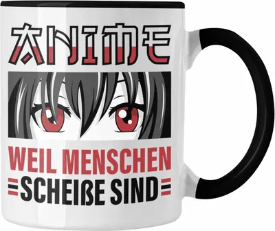 Produktbild von TRENDATION Anime Tasse Geschenk Spruch Kaffeetasse (Schwarz)