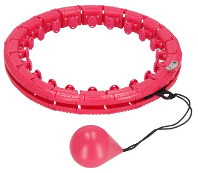 Obrázek produktu pro Hula hoop - Kruh na cvičení - Fitness - Nastavitelný - Kardio trénink - Masáž - Růžový