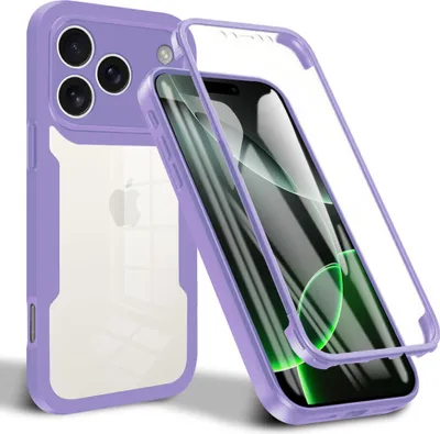 Produktbild von Schutzhülle für iPhone 17 Pro, Eingebautem Displayschutz 360 Grad Komplettschutz Handyhülle Lila