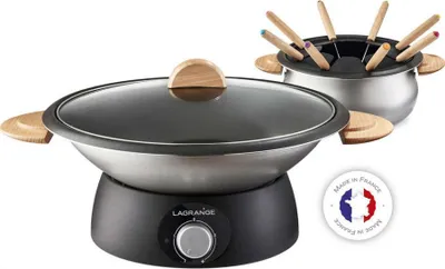 Immagine prodotto di Set wok e fonduta elettrica 900w 8 forchette Lagrange 349019